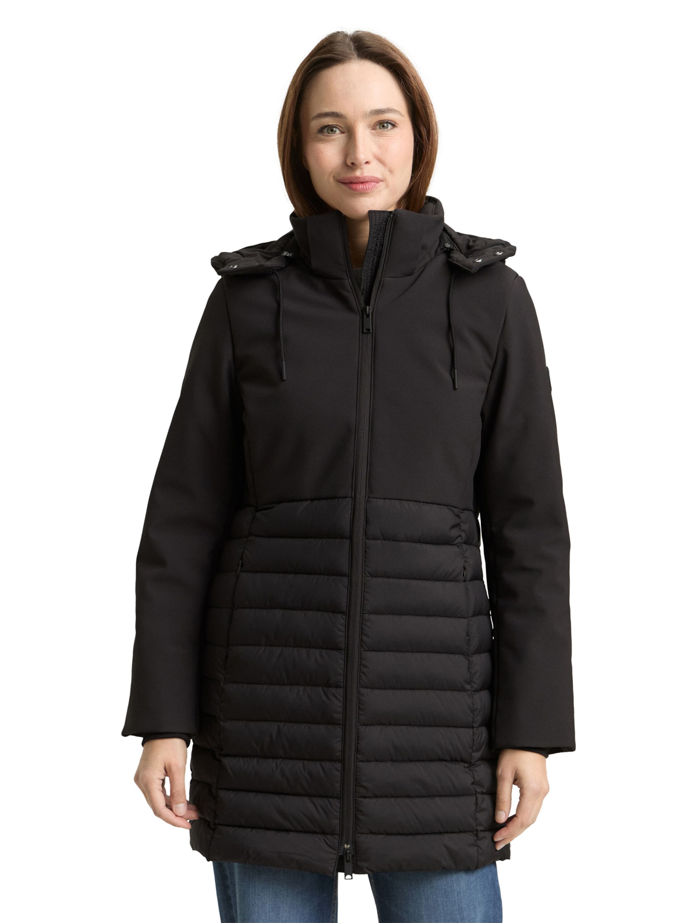 TOM TAILOR Tussenmantel in Zwart: voorkant