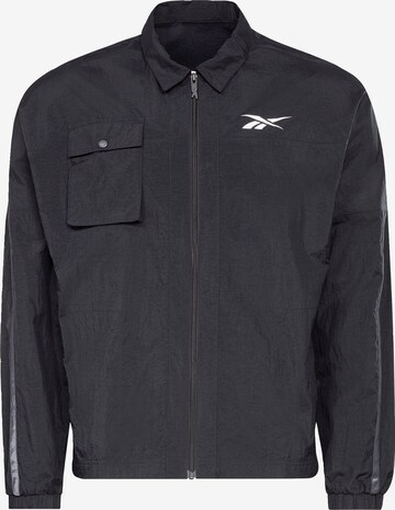 Veste de sport Reebok en noir : devant