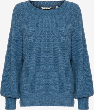 Cream Sweater 'Swan' in Blue: front