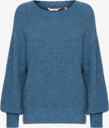 Cream Sweater 'Swan' in Blue: front