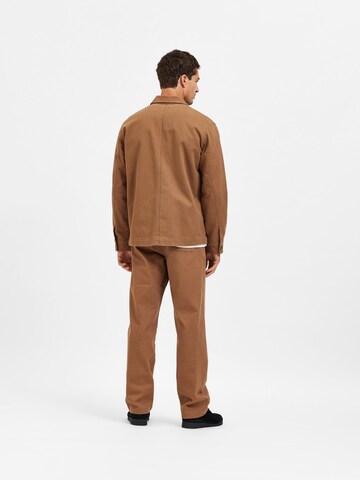 SELECTED HOMME Between-season jacket 'Russell' in Brown