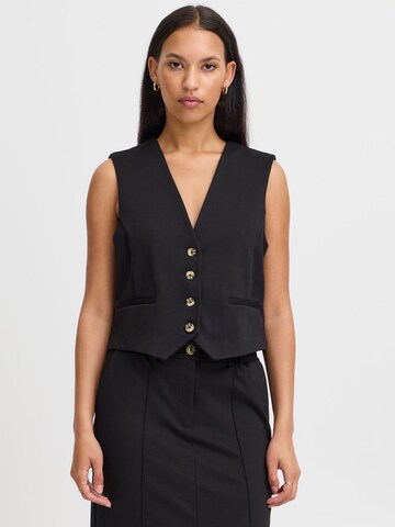 Gilet de costume ICHI en noir : devant