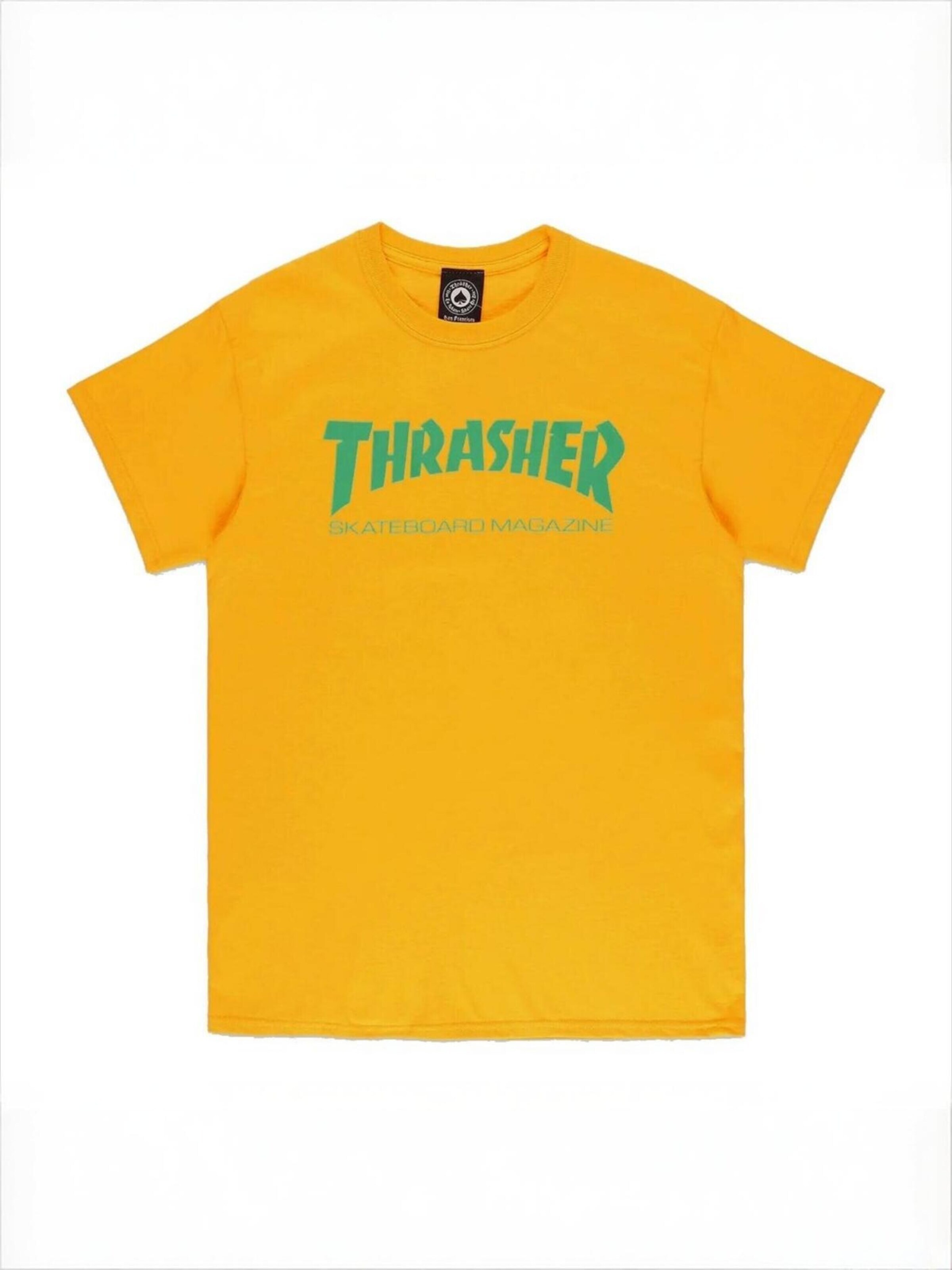 THRASHER Shirt 'SKATE MAG T-SHIRT' in Goud: voorkant