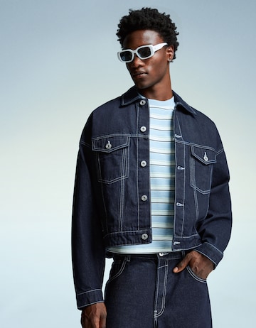 Veste mi-saison Bershka en bleu : devant