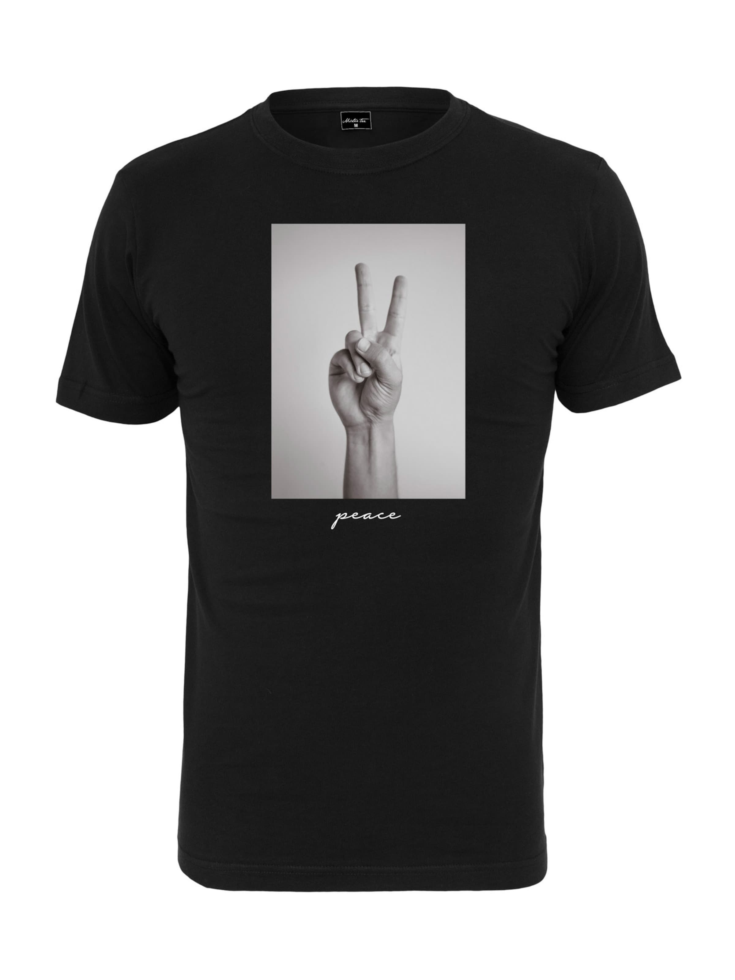 MT Men Regular fit Shirt 'Peace Sign' in Black: front