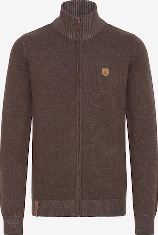 INDICODE JEANS Strickjacke 'Andy' in Braun: Vorderseite