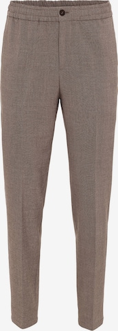Antioch Tapered Trousers with creases in Beige: front