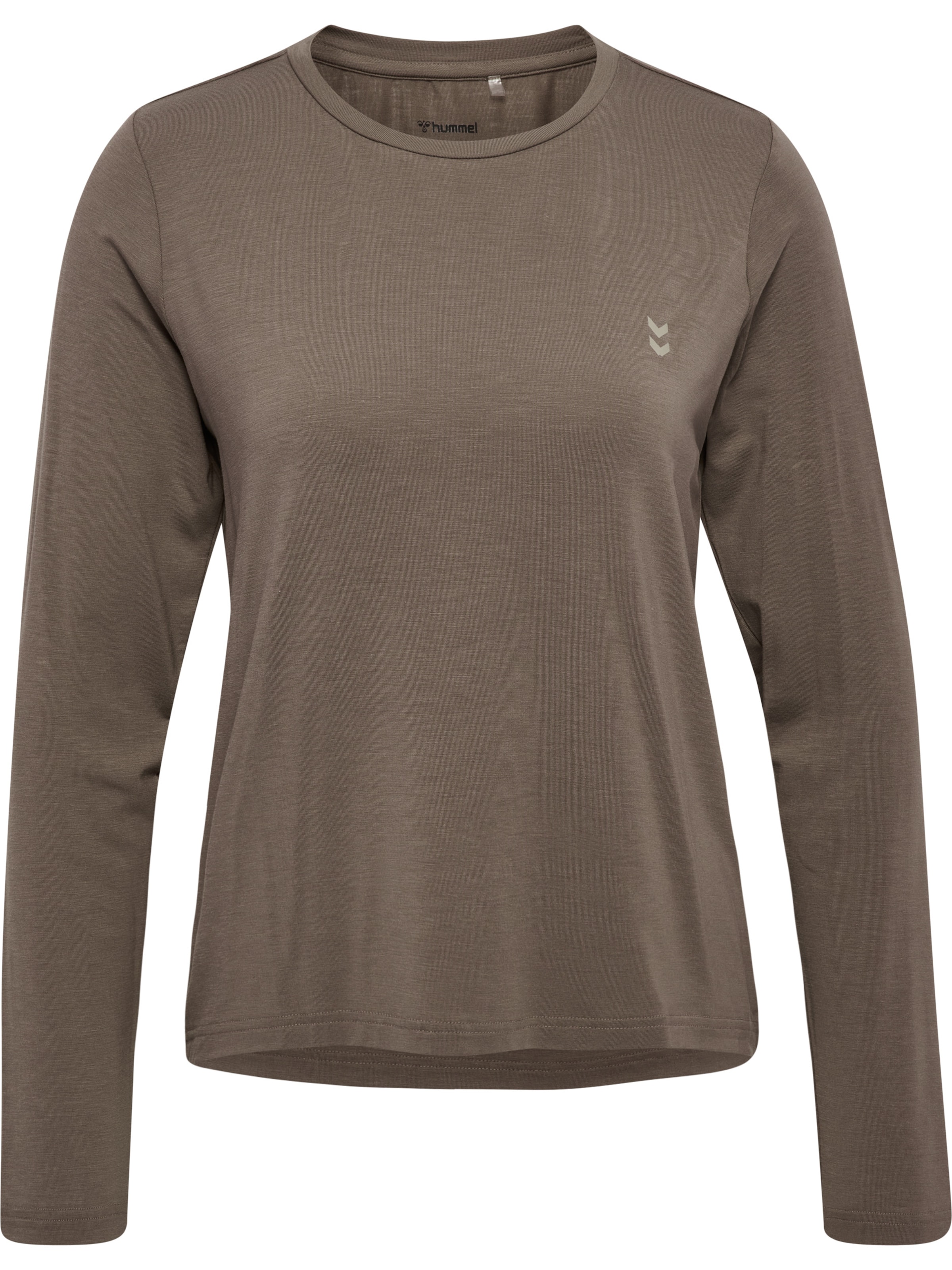 Hummel T-shirt L/S in Braun: Vorderseite