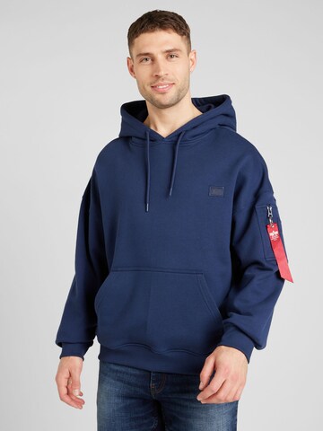 ALPHA INDUSTRIES Sweatshirt 'Essentials' i blå: forside