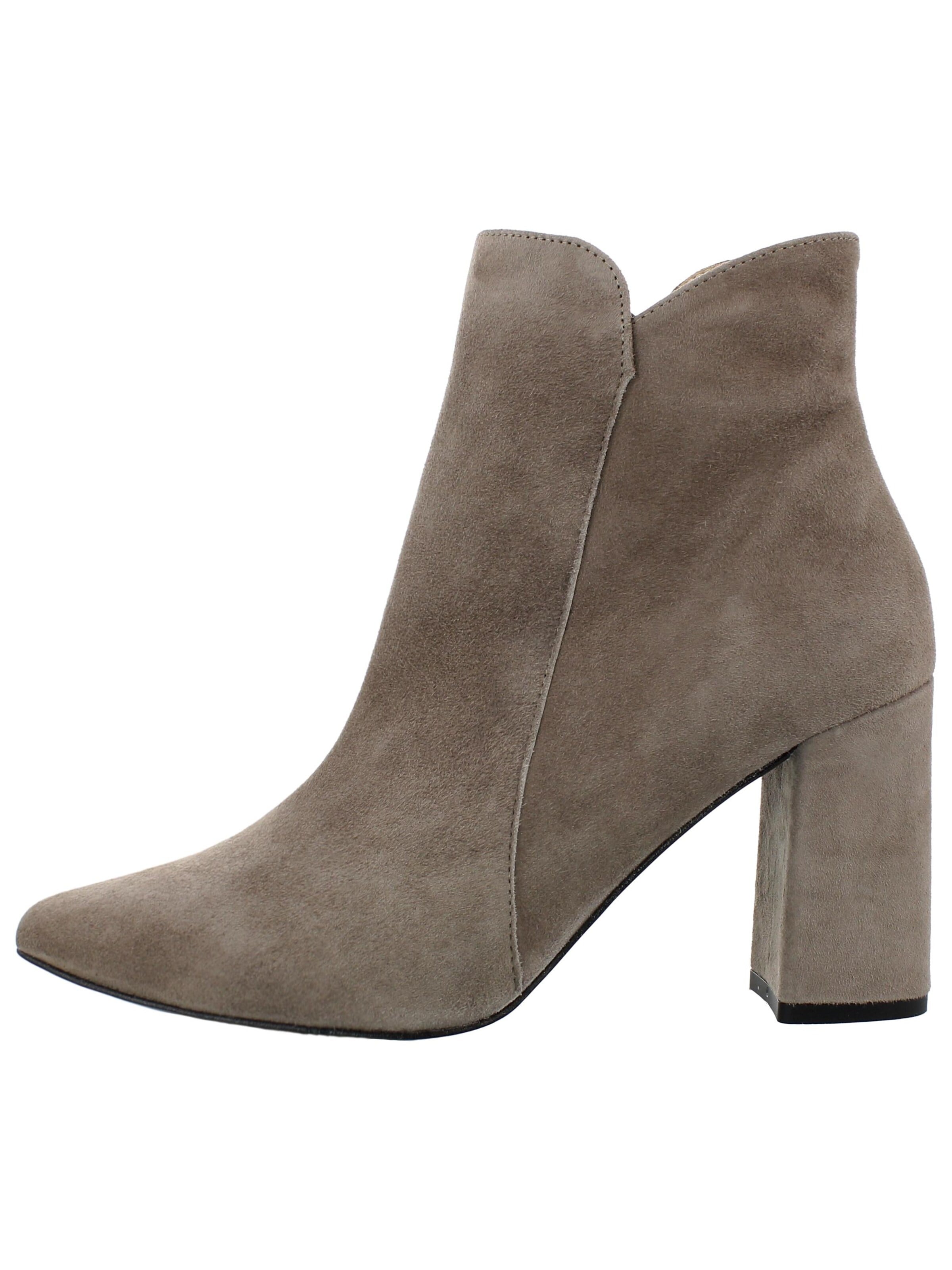 XAVER LUIS Schuhmanufaktur Booties 'VERO - Spitze Stiefelette mit Blockabsatz' in 36 in Muddy colored, Item view