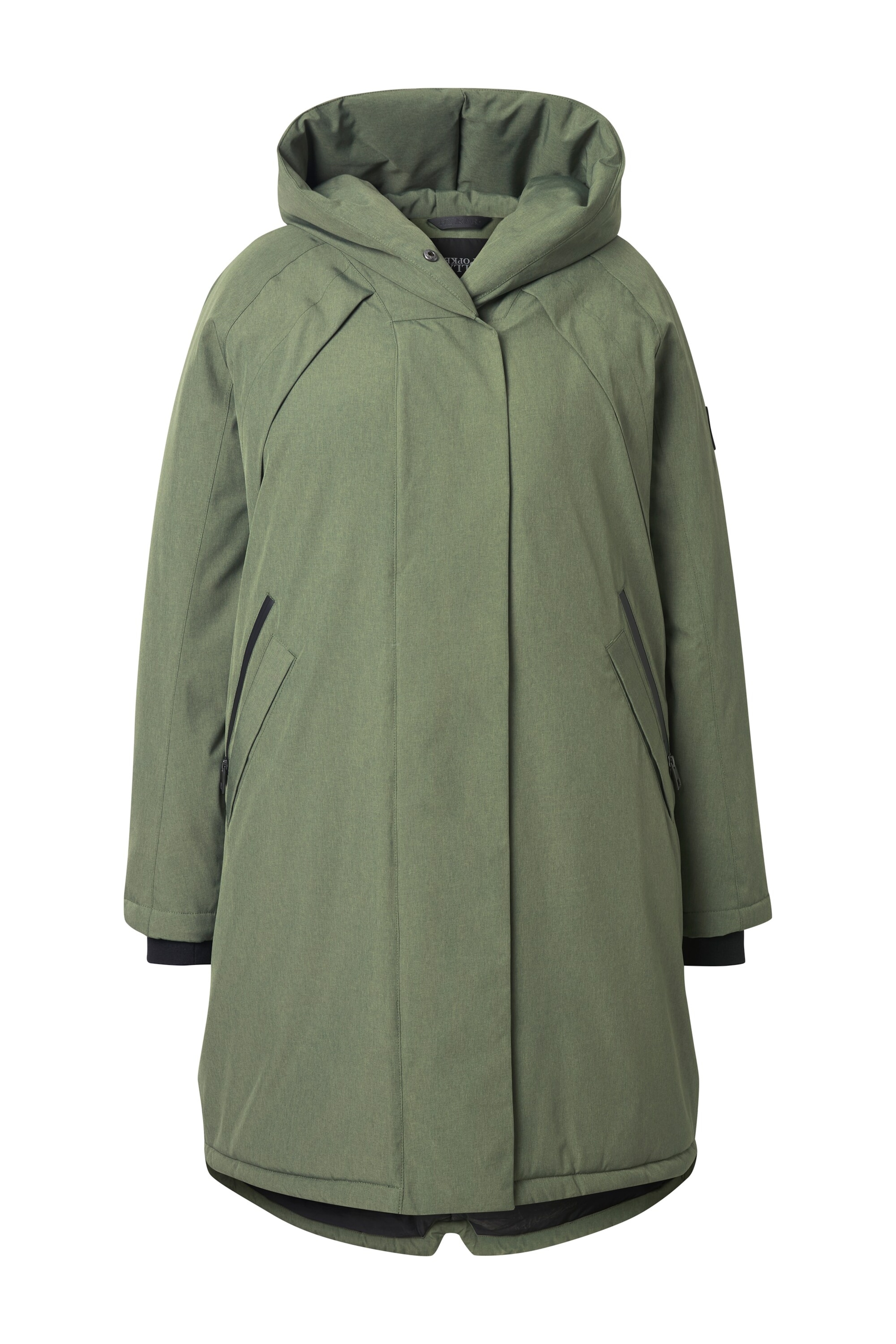 Ulla Popken Wintermantel in Groen: voorkant