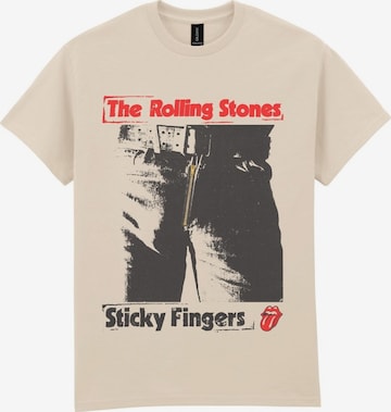 T-Shirt 'Sticky Finger Album Cover' THE ROLLING STONES en beige : devant