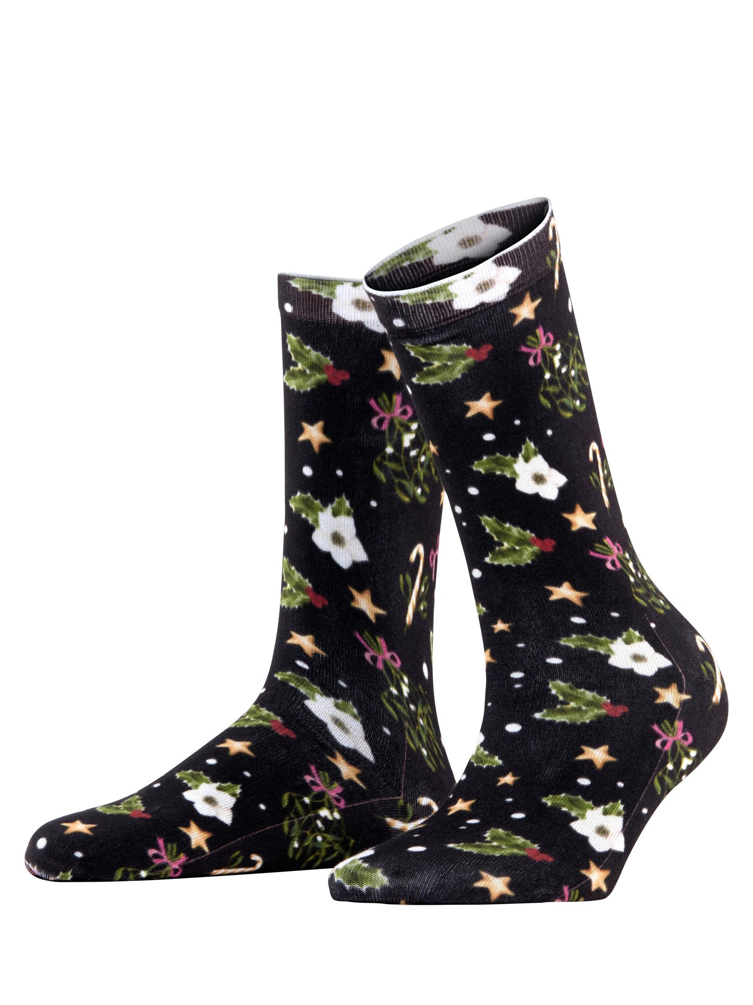 BURLINGTON Socks 'Fancy Christmas' in Black: front