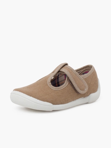 Pisamonas First-Step Shoes in Beige: front