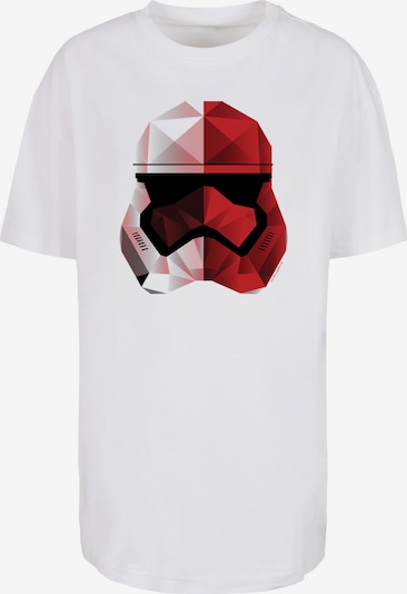 F4NT4STIC T-Shirt 'Star-Wars The Last Jedi-Cubist Trooper Helmet' in rosa / rot / weiß, Produktansicht