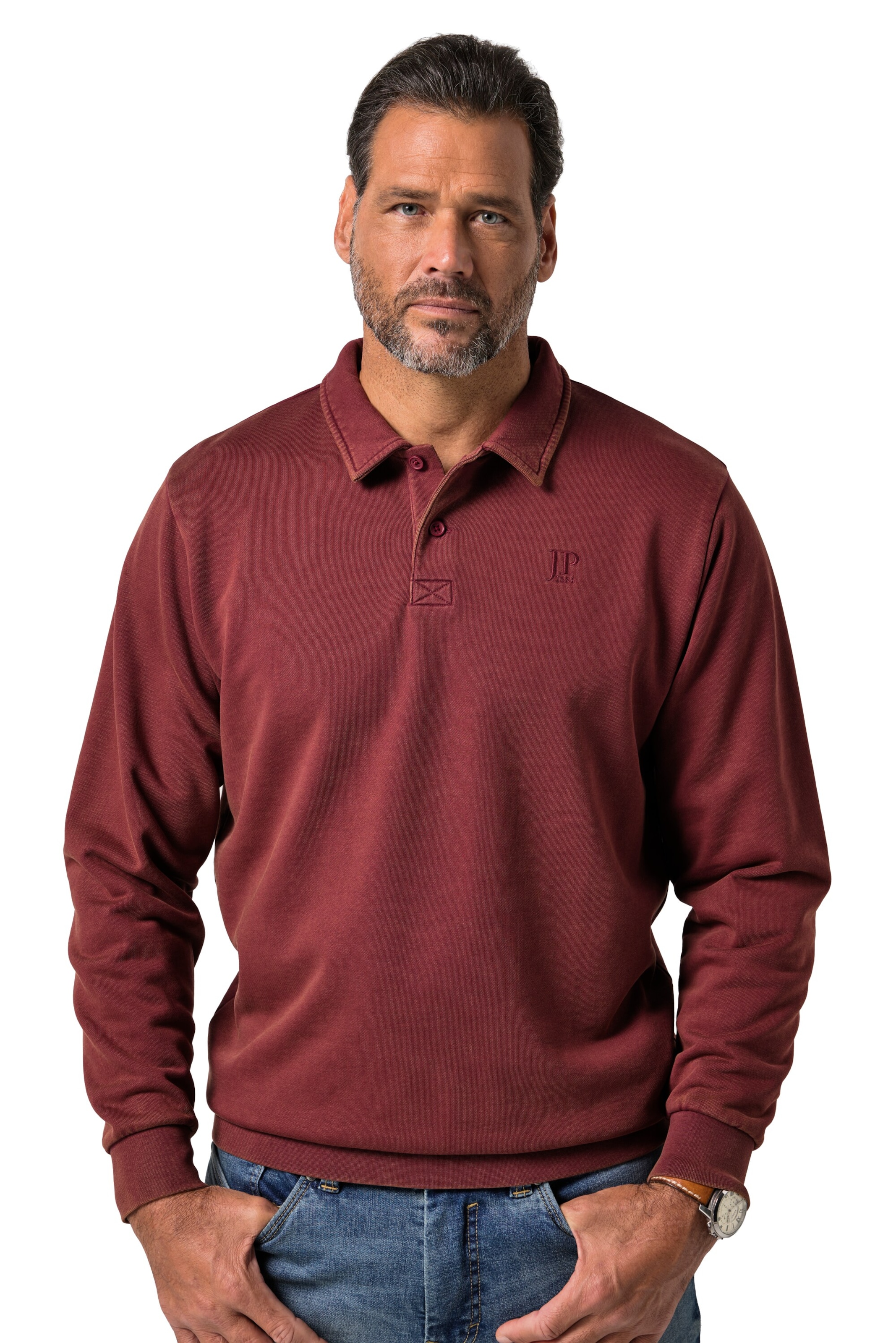 JP1880 Sweatshirt in Rot: Vorderseite