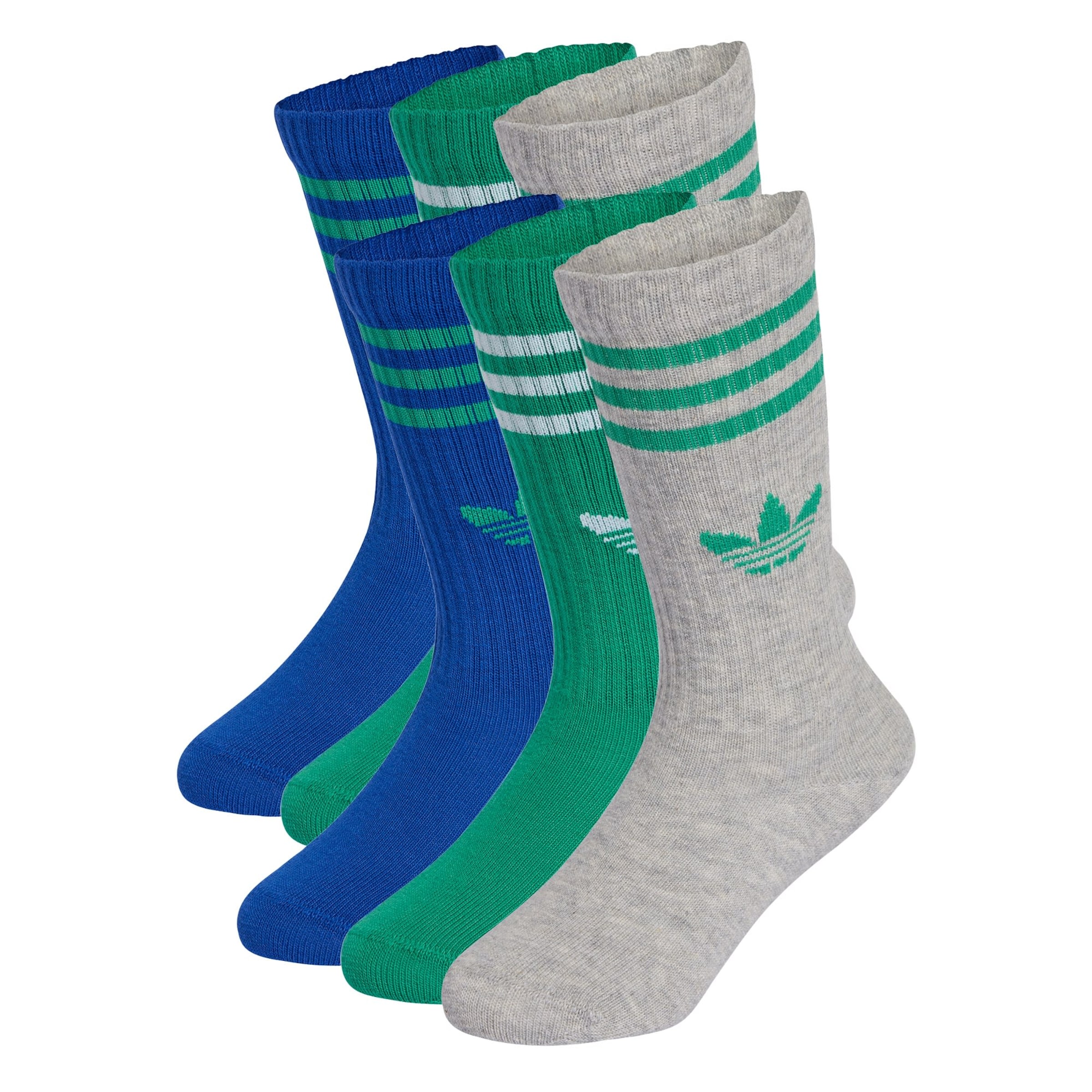 ADIDAS ORIGINALS Socken '3-Stripes Crew 6 Pairs Kids' in Blau