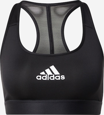 ADIDAS SPORTSWEAR Bralette Sports bra 'Powerreact Medium-Support' in Black: front