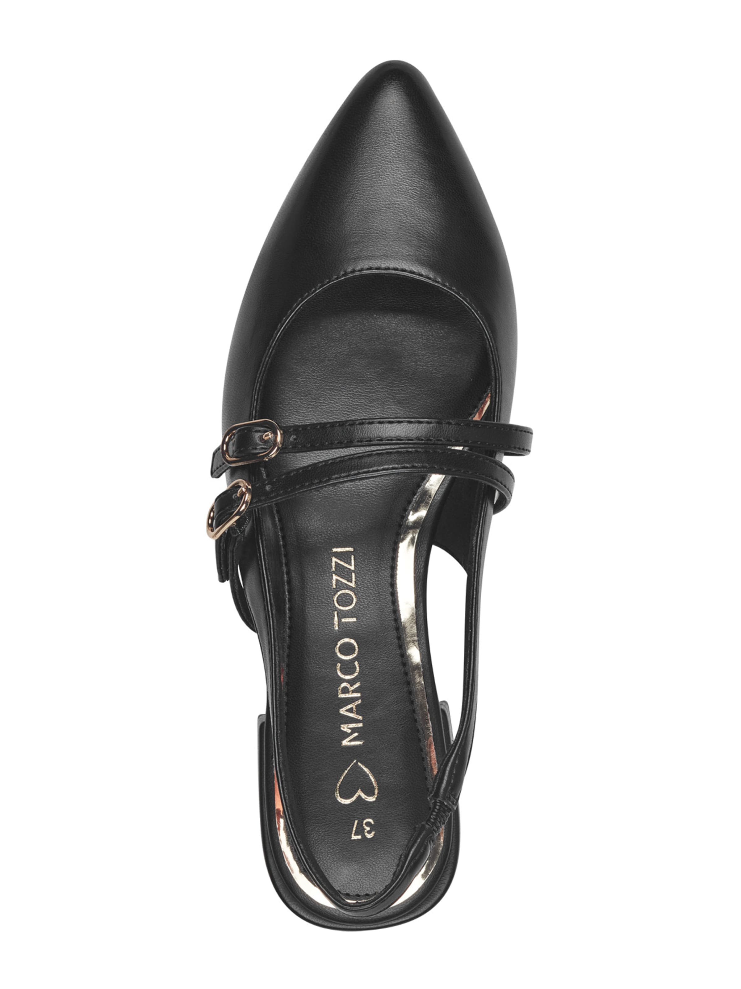 MARCO TOZZI Ballerinasko med rem i sort