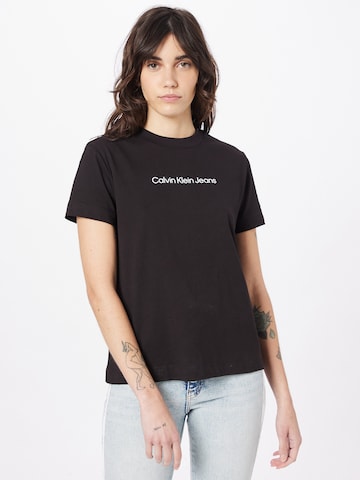 Calvin Klein Jeans Тениска в черно: отпред