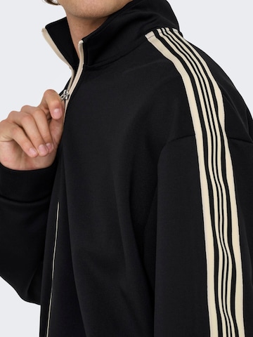 Only & Sons Sweat jacket 'ONSRiber' in Black