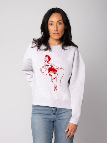 Watapparel Sweatshirt 'Cowgirl ' in Grijs: voorkant