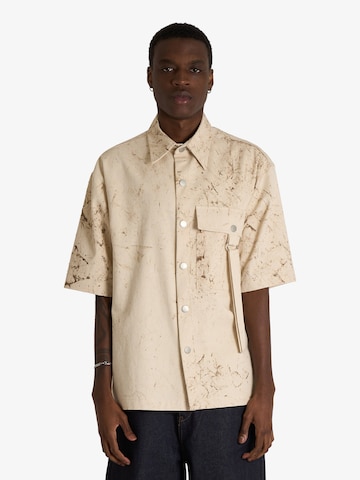 Yes London Regular fit Overhemd in Beige: voorkant