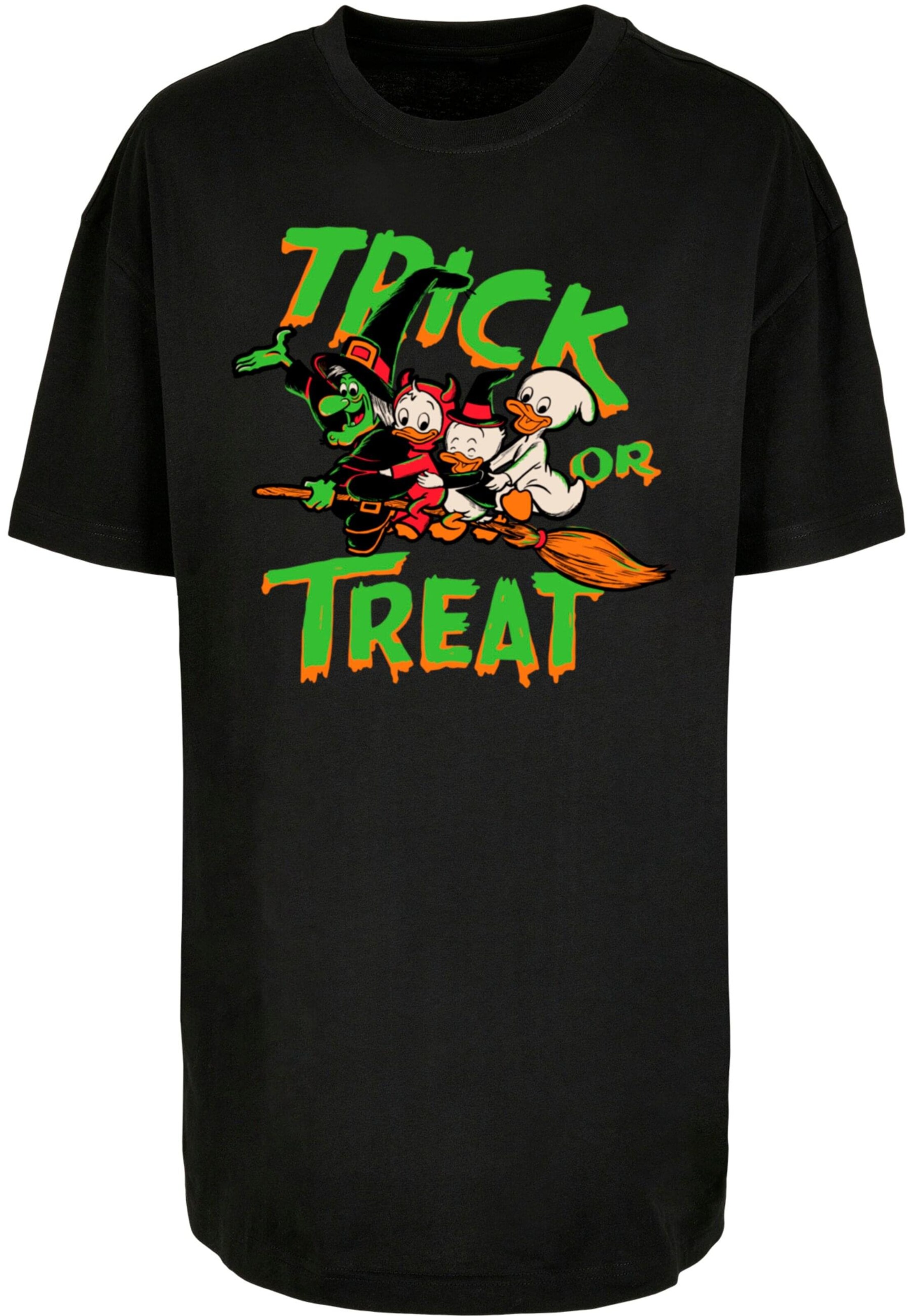 ABSOLUTE CULT Shirt 'Ladies Disney Ducktales - Halloween Trick Or Treat' in Black: front