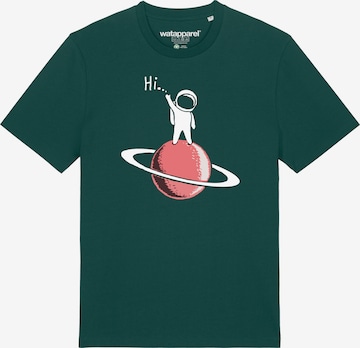 Watapparel T-Shirt ' Astronaut says Hi ' in Grün: Vorderseite