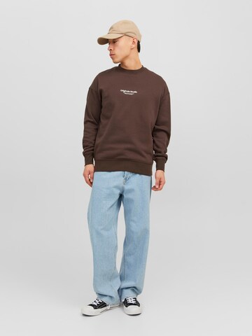 JACK & JONES Sweatshirt 'Vesterbro' in Brown