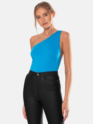 OW Collection Shirt Bodysuit 'EZRA' in Blue: front