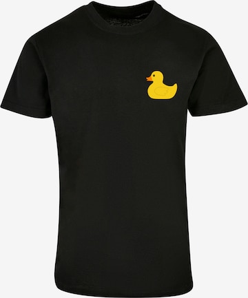 F4NT4STIC Shirt 'Yellow Rubber Duck' in Zwart: voorkant