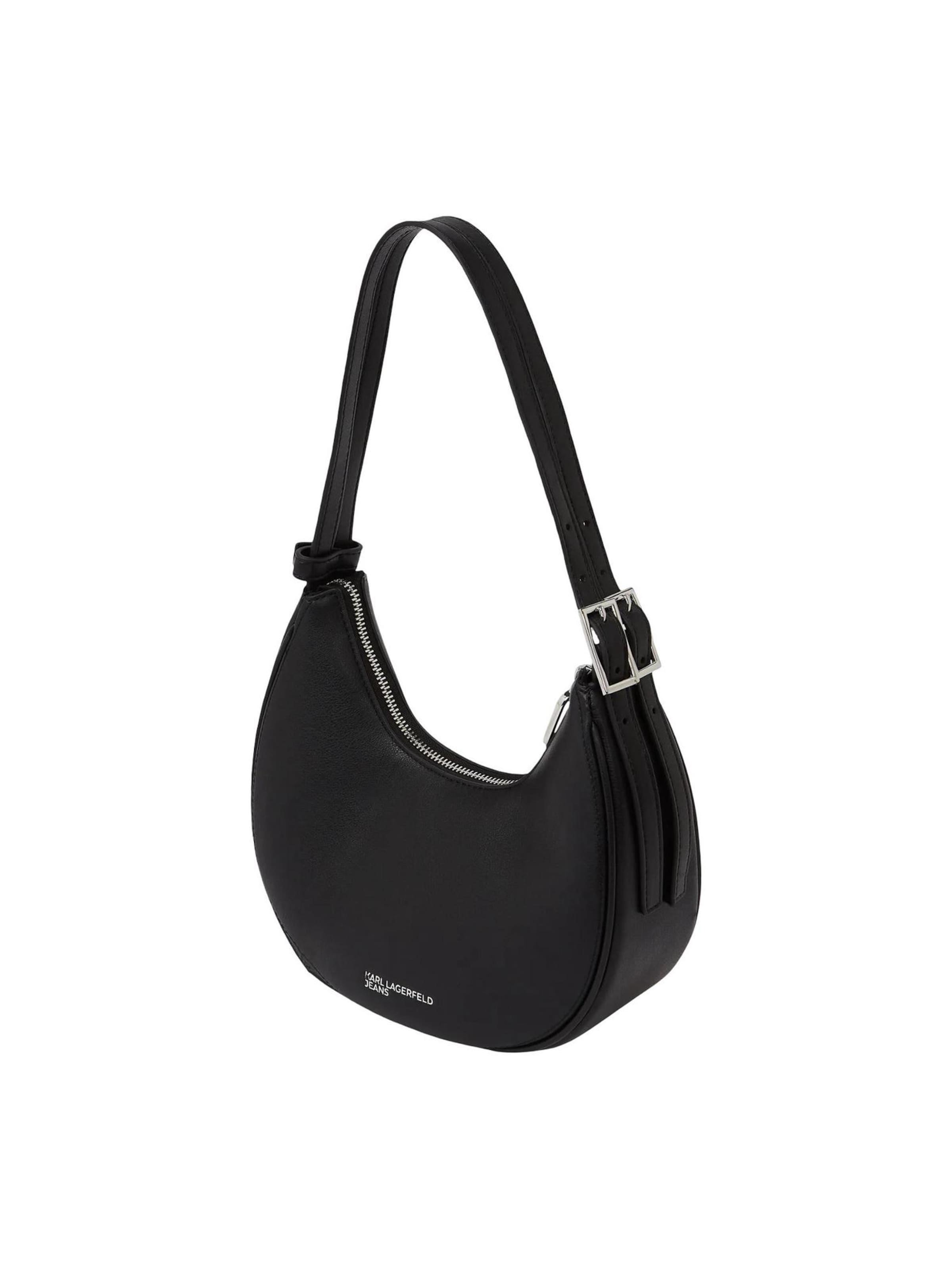 KARL LAGERFELD JEANS Schoudertas 'KLJ K Logo Halfmoon Bag B2W30126' in Zwart