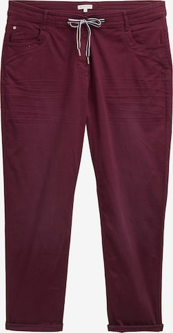 raudona Tom Tailor Women + Prigludęs Kelnės: priekis