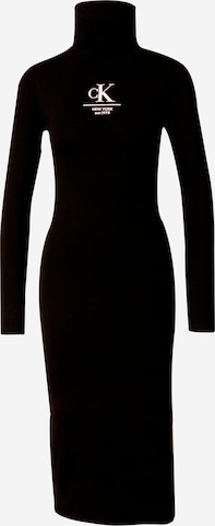 Calvin Klein Jeans - Vestido de malha em preto: frente