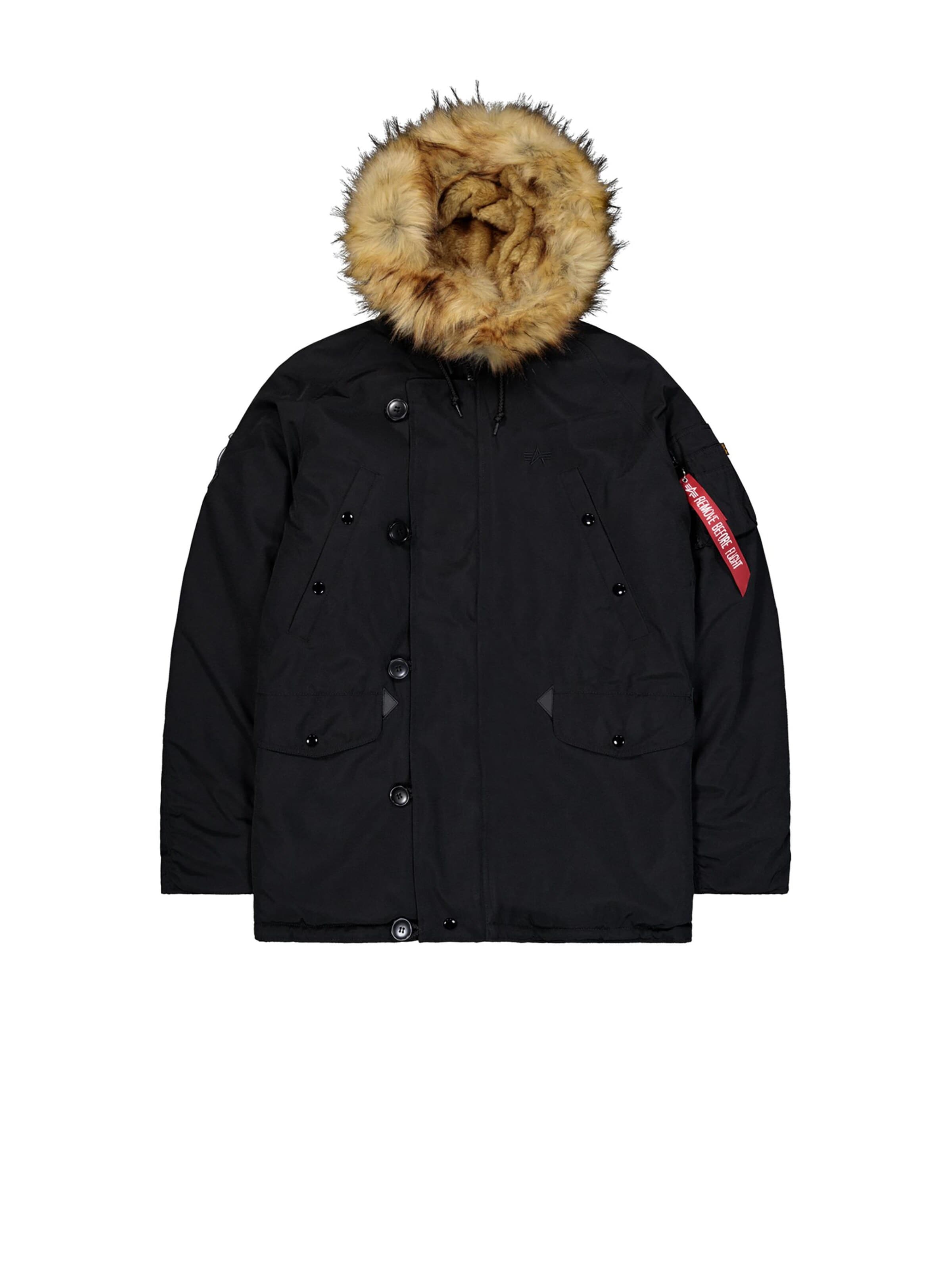 ALPHA INDUSTRIES Vinterparkas 'Explorer' i svart: framsida