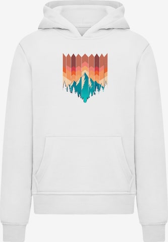 F4NT4STIC Sweatshirt 'Berg Sonnenuntergang' in Wit: voorkant