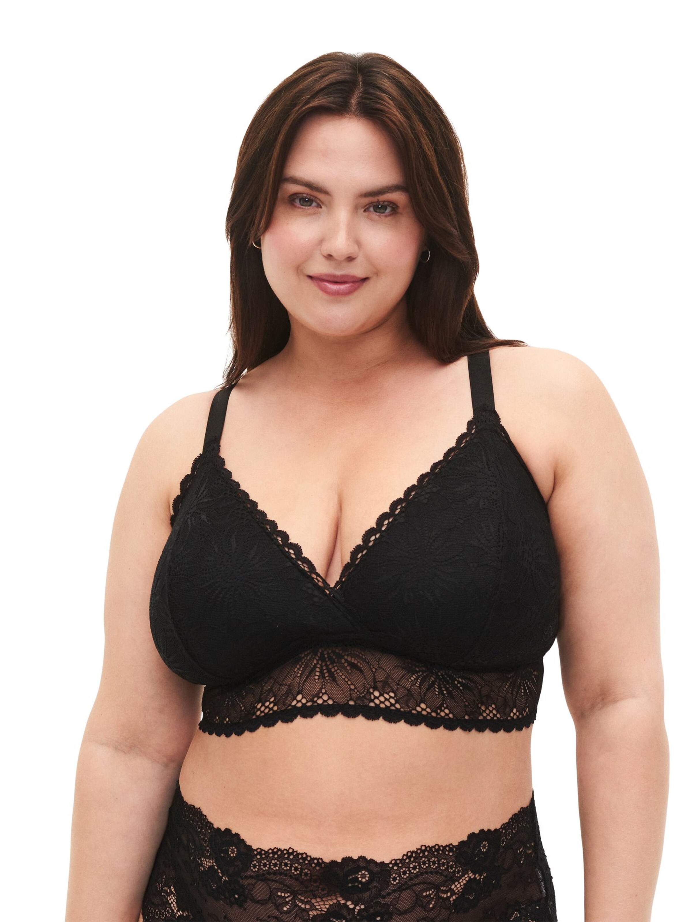 Devoted by Zizzi Bra 'LHALO' in Black: front