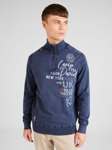 Sweat-shirt CAMP DAVID en bleu : devant