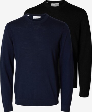 SELECTED Sweater 'Tray' in Blue: front