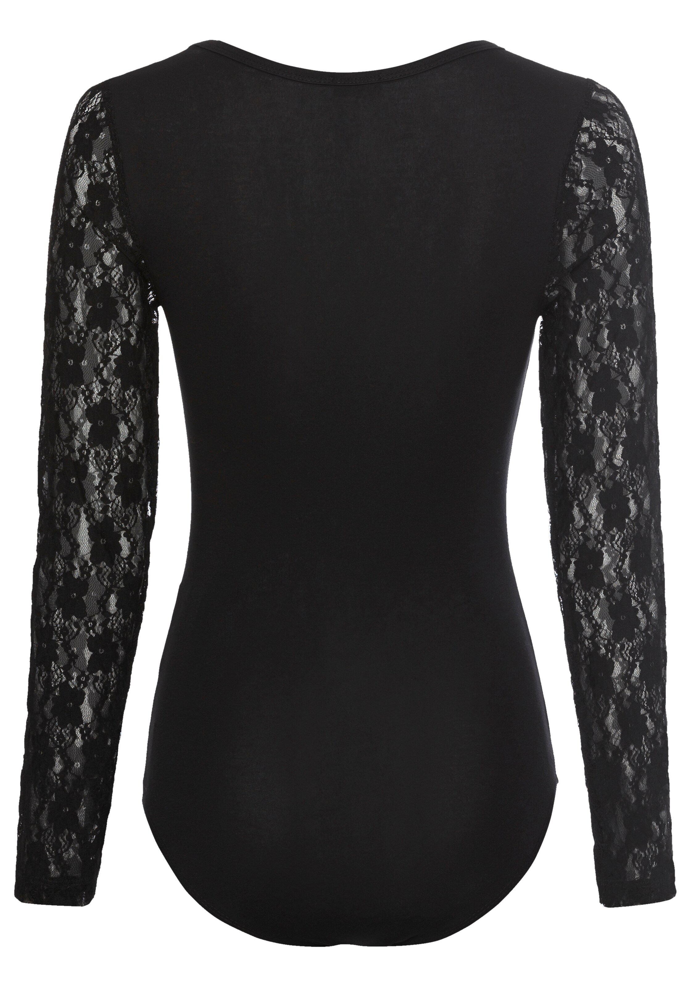 LAURA SCOTT Shirt Bodysuit in Black