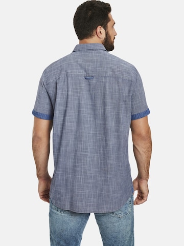 Jan Vanderstorm Comfort fit Button Up Shirt ' Nattfari ' in Blue