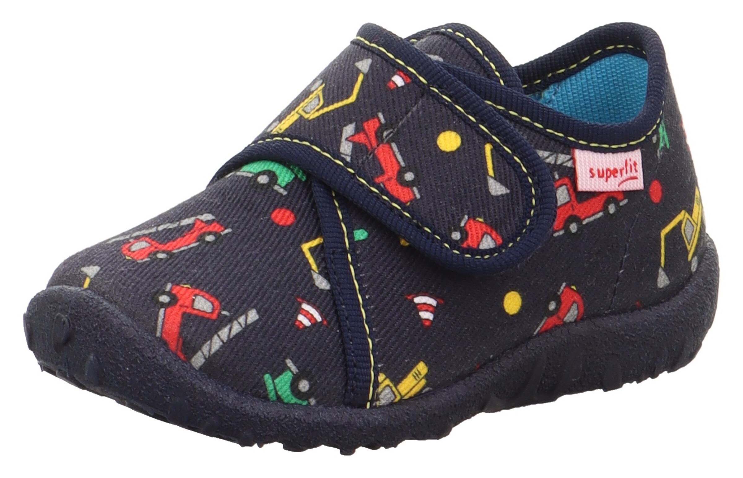 SUPERFIT - Pantufa 'SPOTTY' em azul: frente