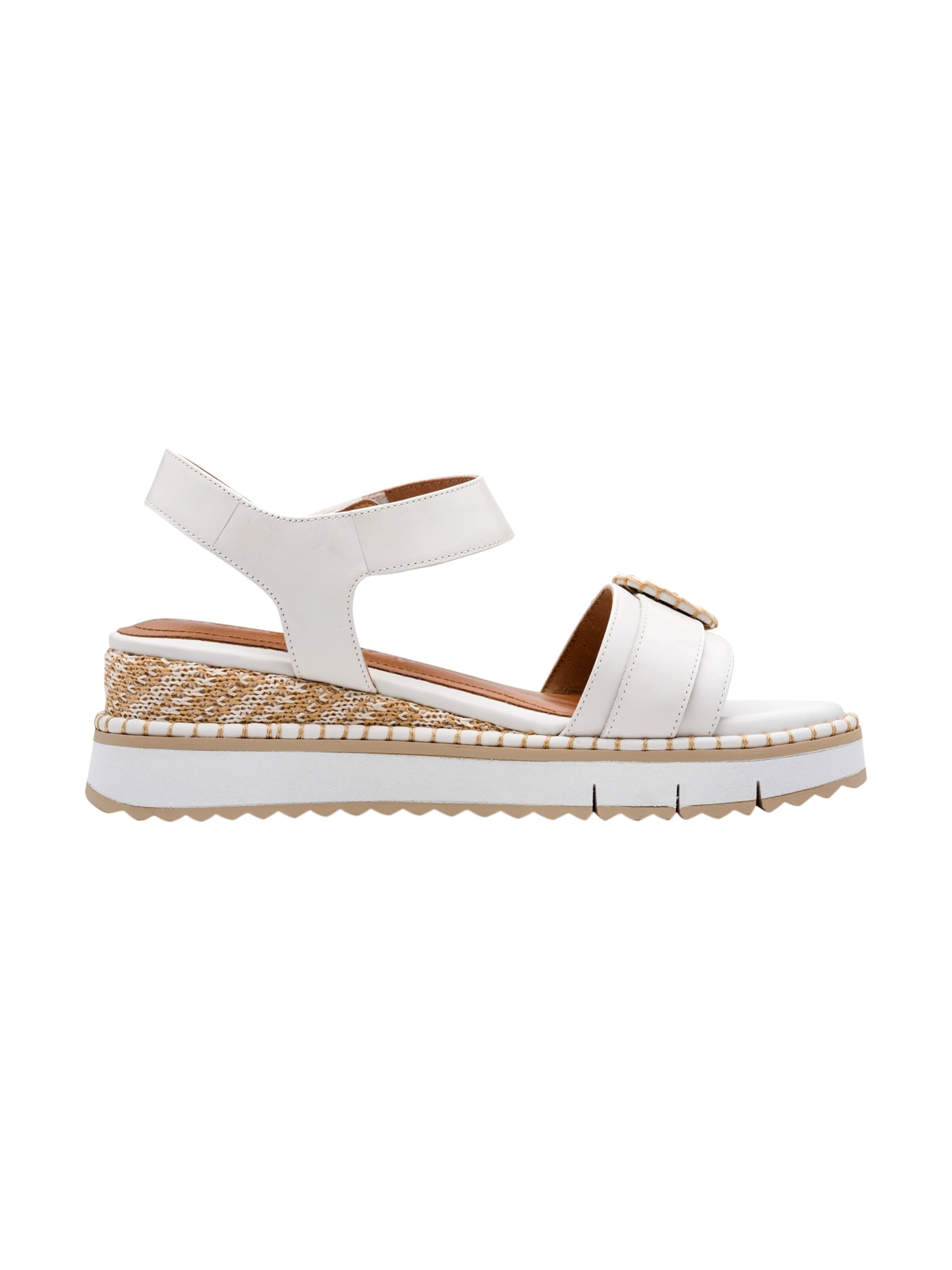 Tamaris Sandal 'Sandalen mit Keilabsatz aus Leder' in White