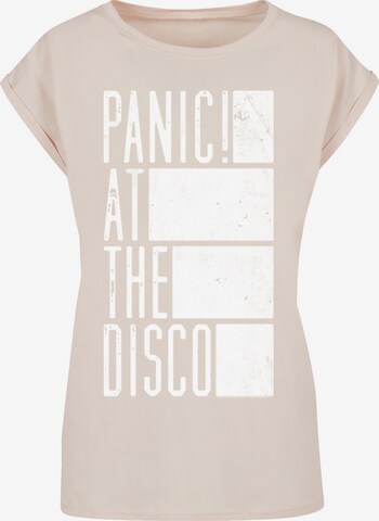 F4NT4STIC Shirt 'Panic At The Disco Block' in Beige: voorkant