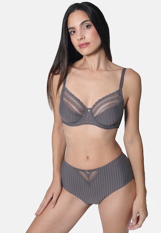 sassa Bra 'Feminine Pinnstripe' in Grey: front