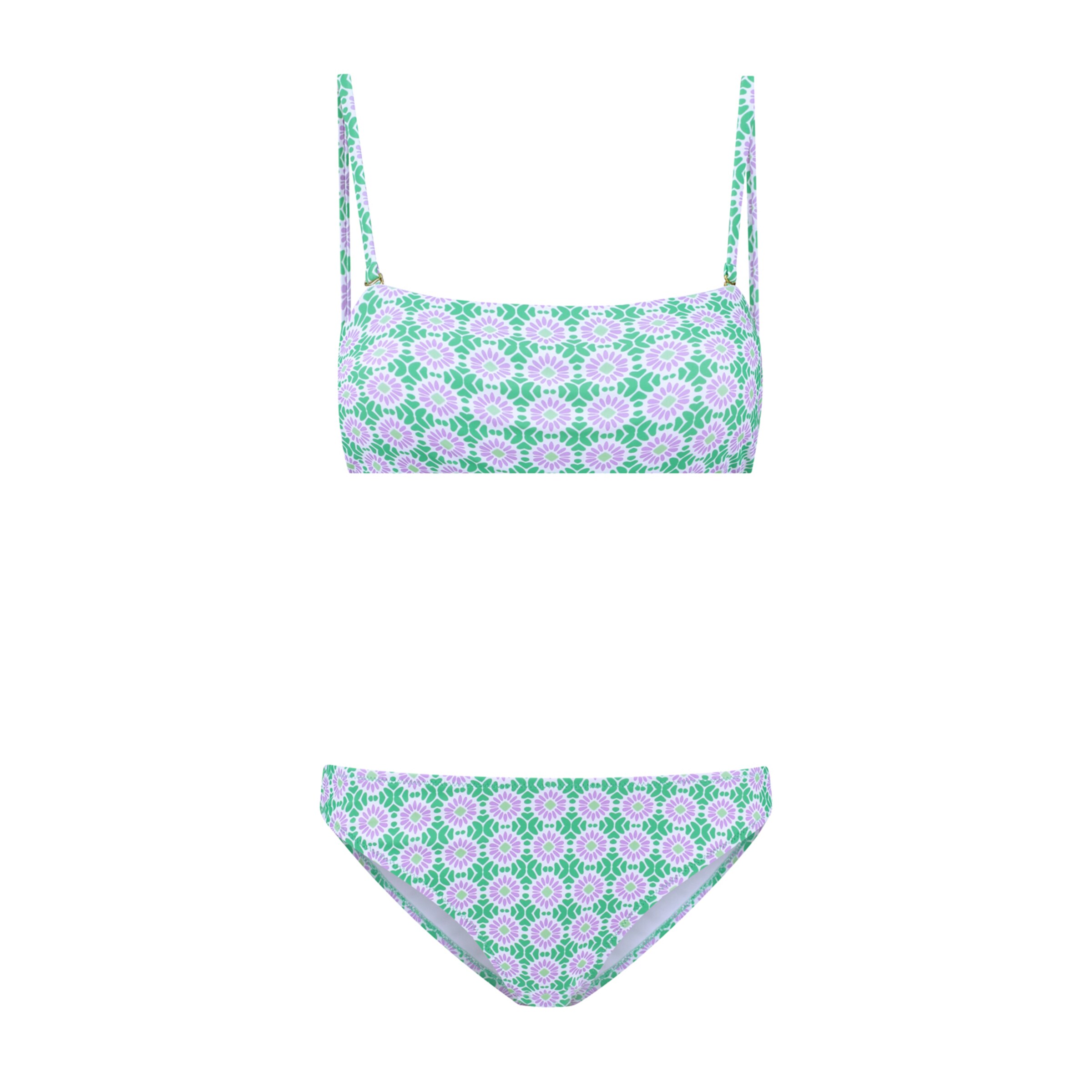Shiwi Bandeau Bikini 'Lola' i grön: framsida