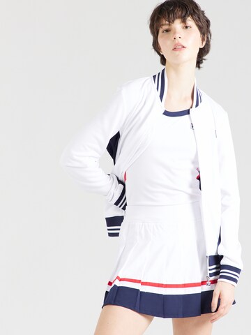 FILA Athletic Zip-Up Hoodie 'Georgia' in White: front