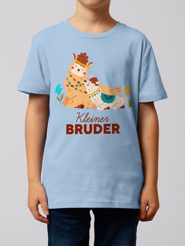 watabout.kids Shirt 'Lama Kleiner Bruder' in Blue