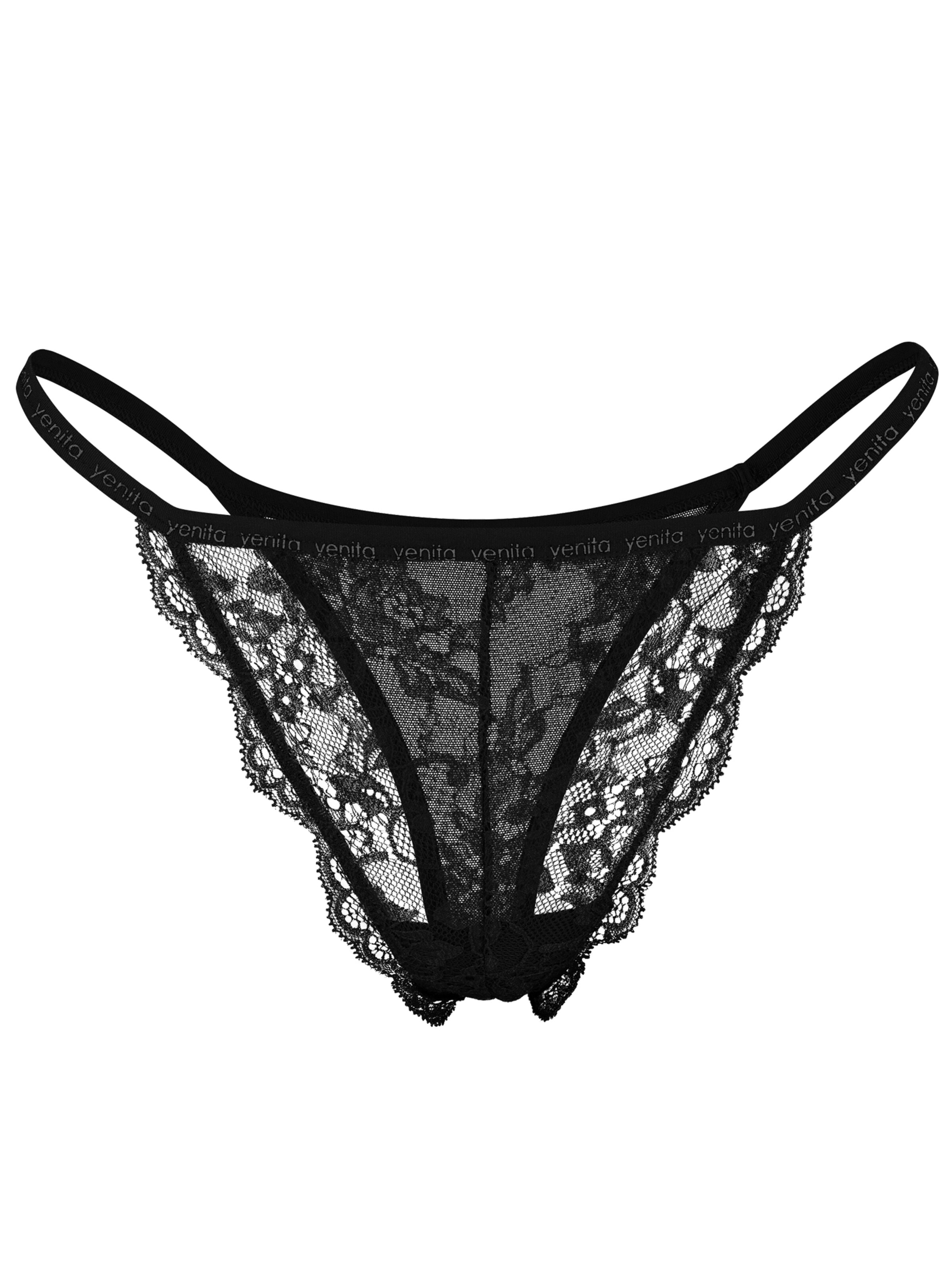 Yenita String in Zwart: voorkant